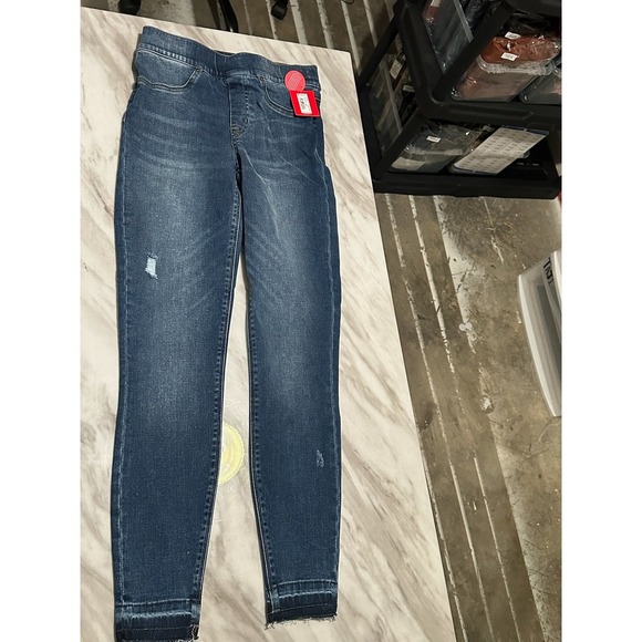 Spanx Distressed Denim Jeggings Pull On Medium Wash XS/TP - Picture 1 of 7